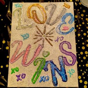 Handmade ‘ LOVE WINS ‘ 6x8 mini canvas